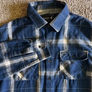 Gunthers Flannel Shirt Plaid Long Sleeve Birch Street Button Up Casual Large 296